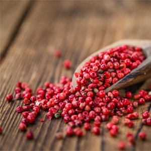 Red Peppercorns in Scoop on Table